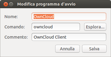 Ubuntu - applicazione avvio
